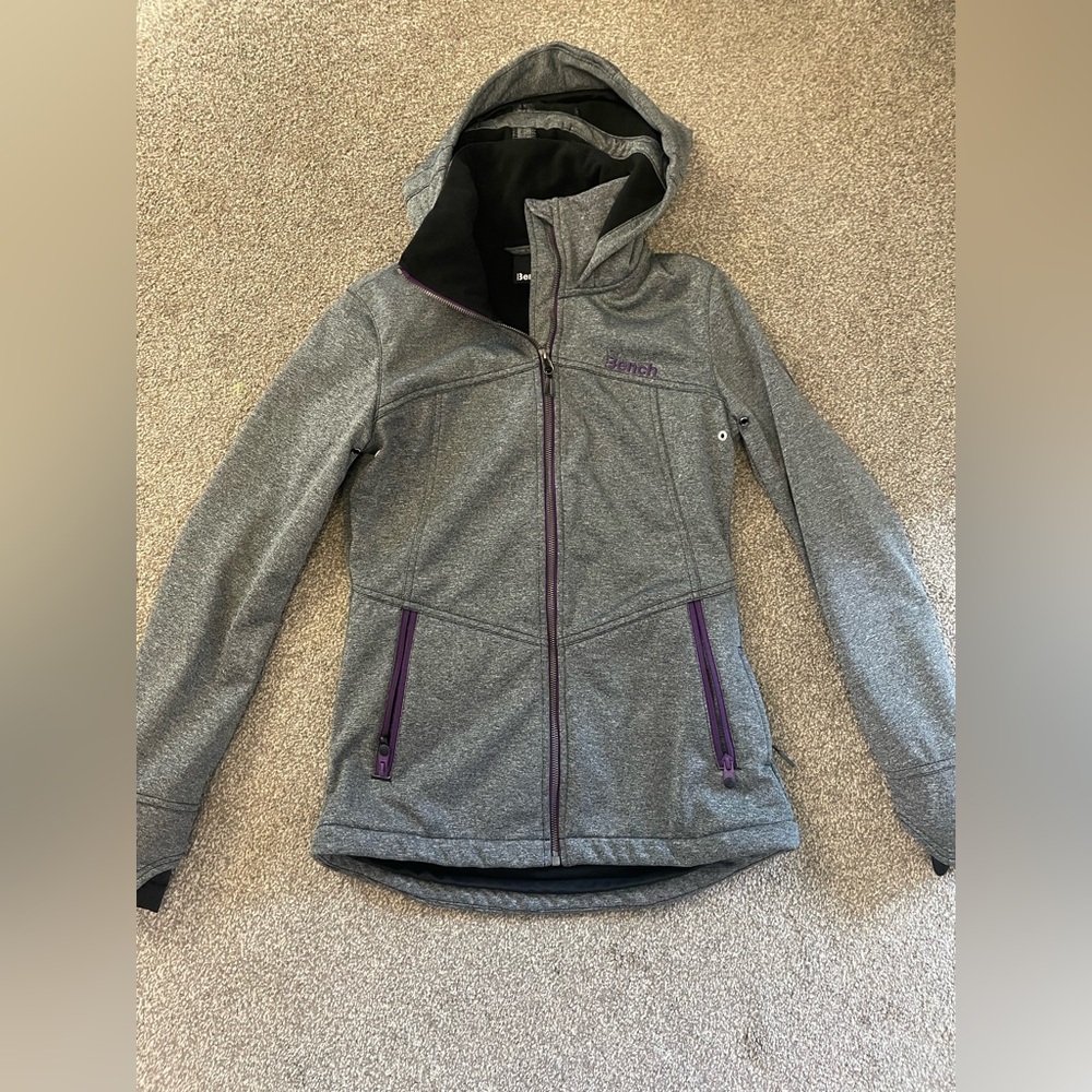 Ladies Bench Gray and Purple Hooded Jacket